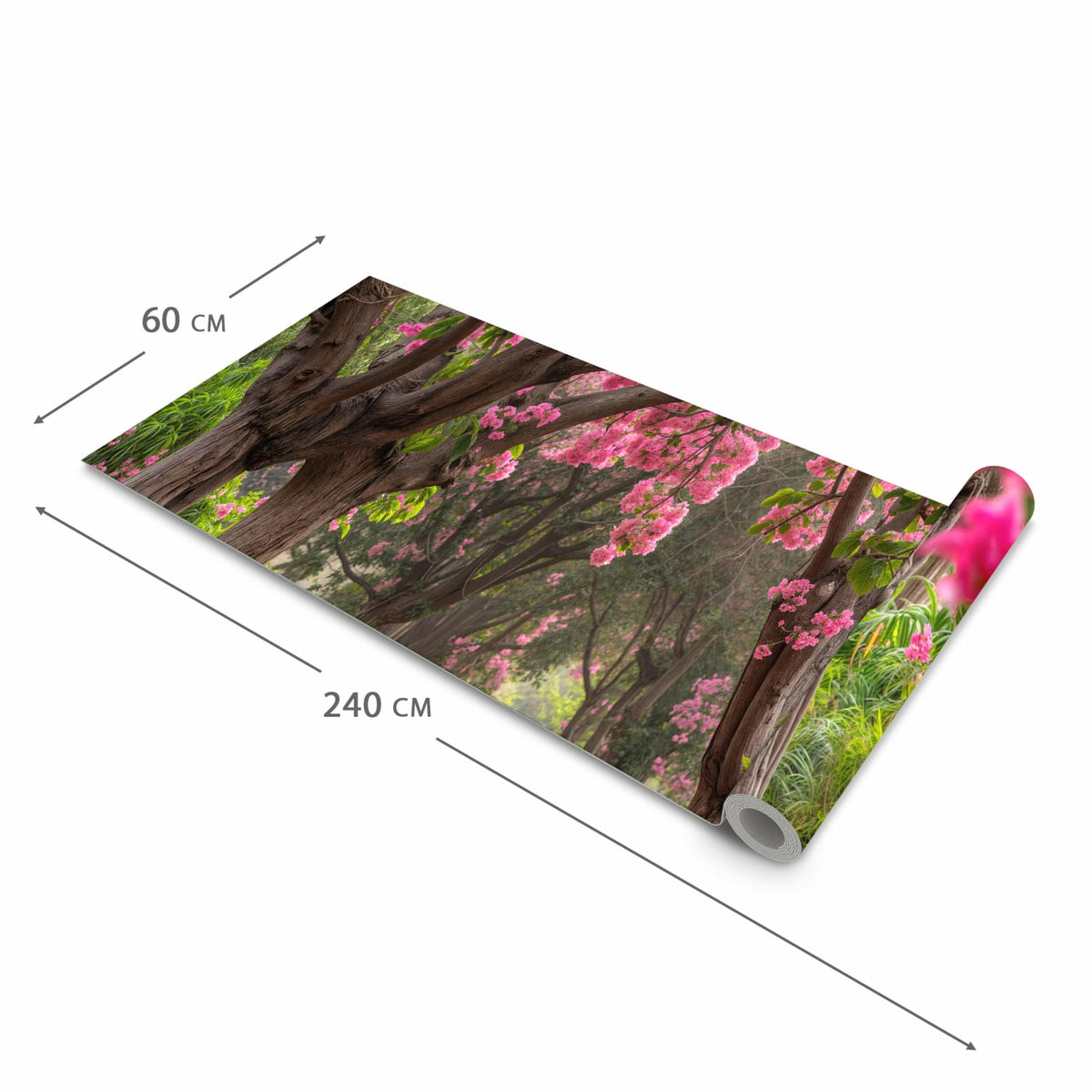 Hygienischer abwaschbarer Küchenteppich mit Motiv Blütenallee in der Grösse 80x280 cm