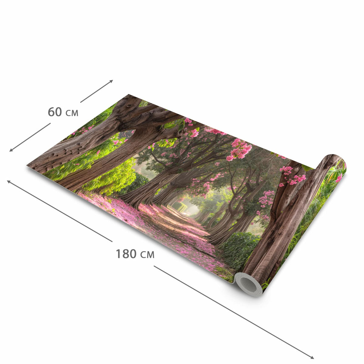 Abwaschbarer Küchenläufer mit Motiv Blütenallee in der Größe 80x280 cm für angenehme Haptik