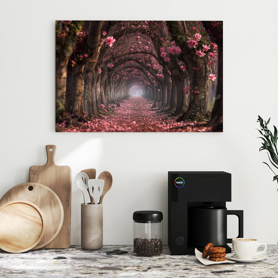 Maße Metall Magnettafel - Rosa Blütentunnel