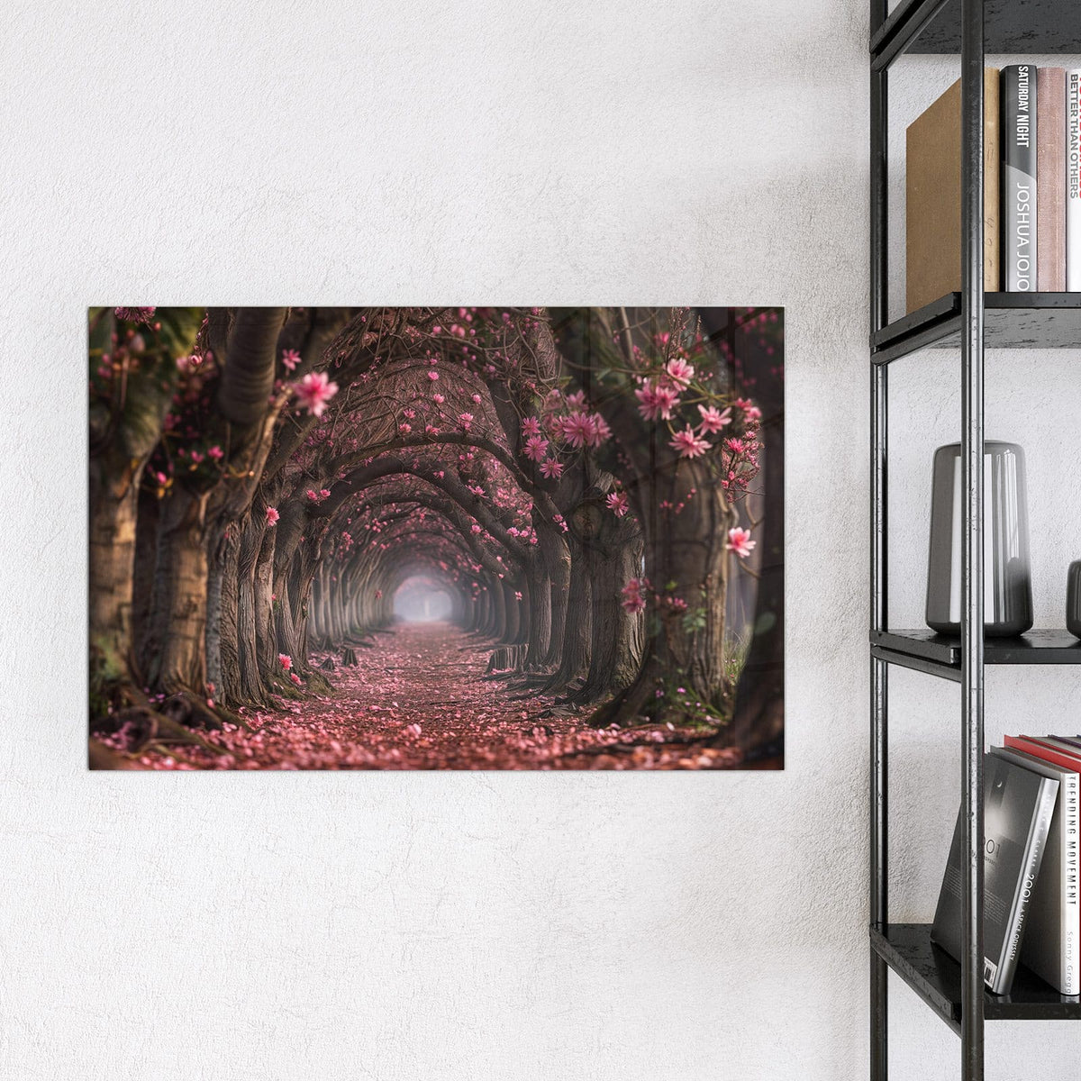 9 Größen – von 30 × 30 bis 120 × 90 cm – Magnettafel - Rosa Blütentunnel