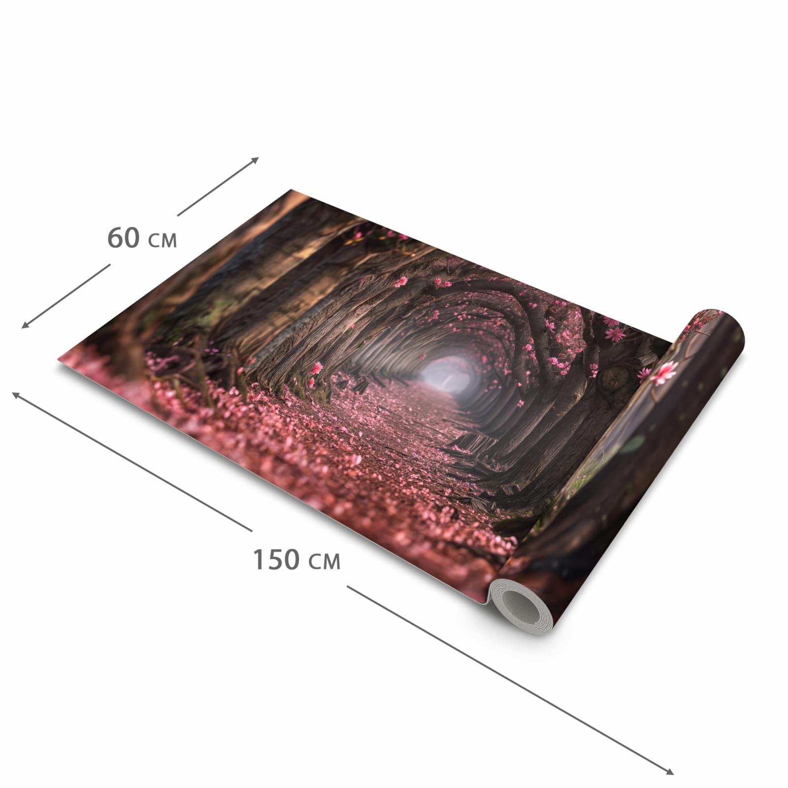 Geräuschdämpfender rutschfester Küchenteppich mit Motiv Blütenweg in der Grösse 80x280 cm