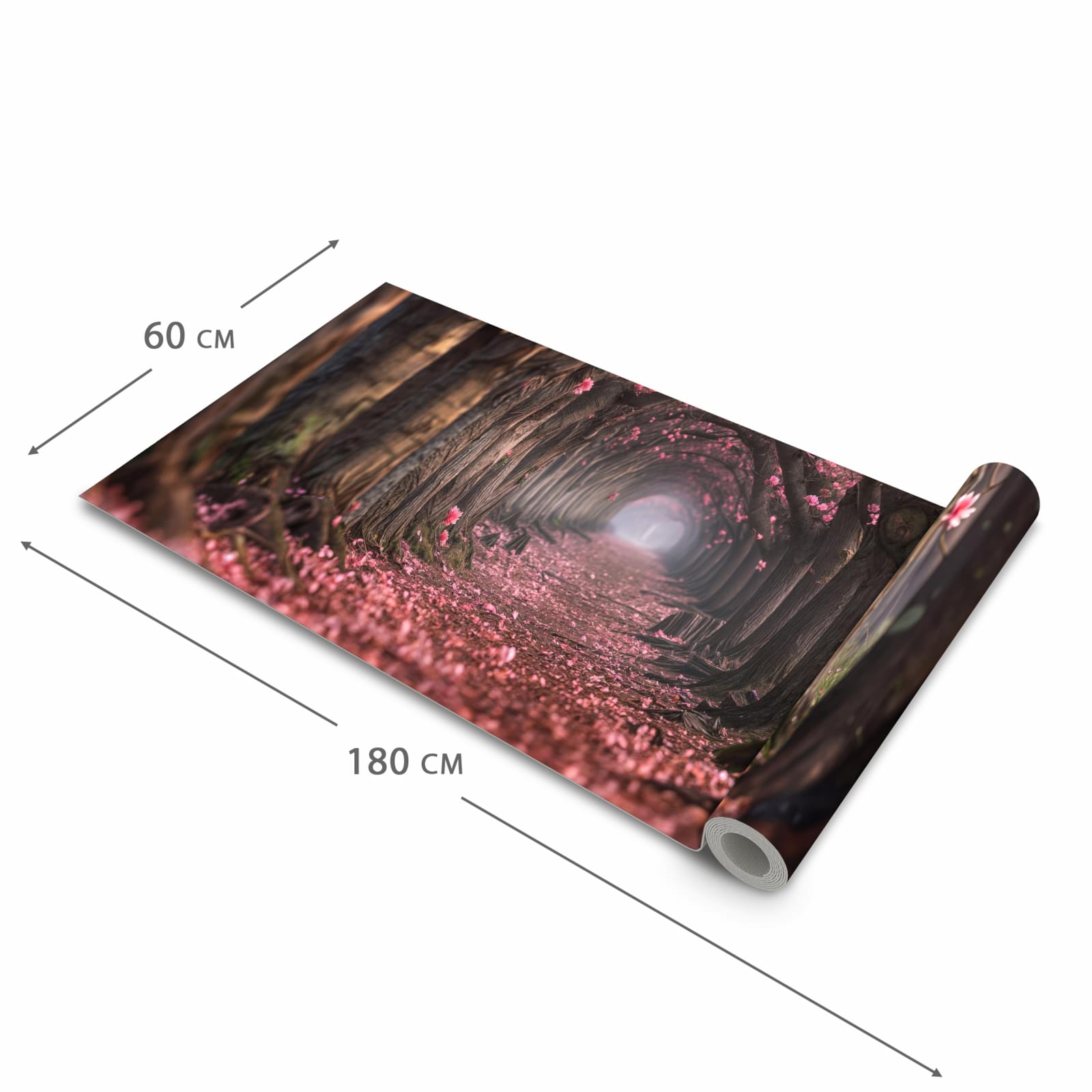 Abriebfester Küchenteppich mit Motiv Blütenweg in der Grösse 80x280 cm