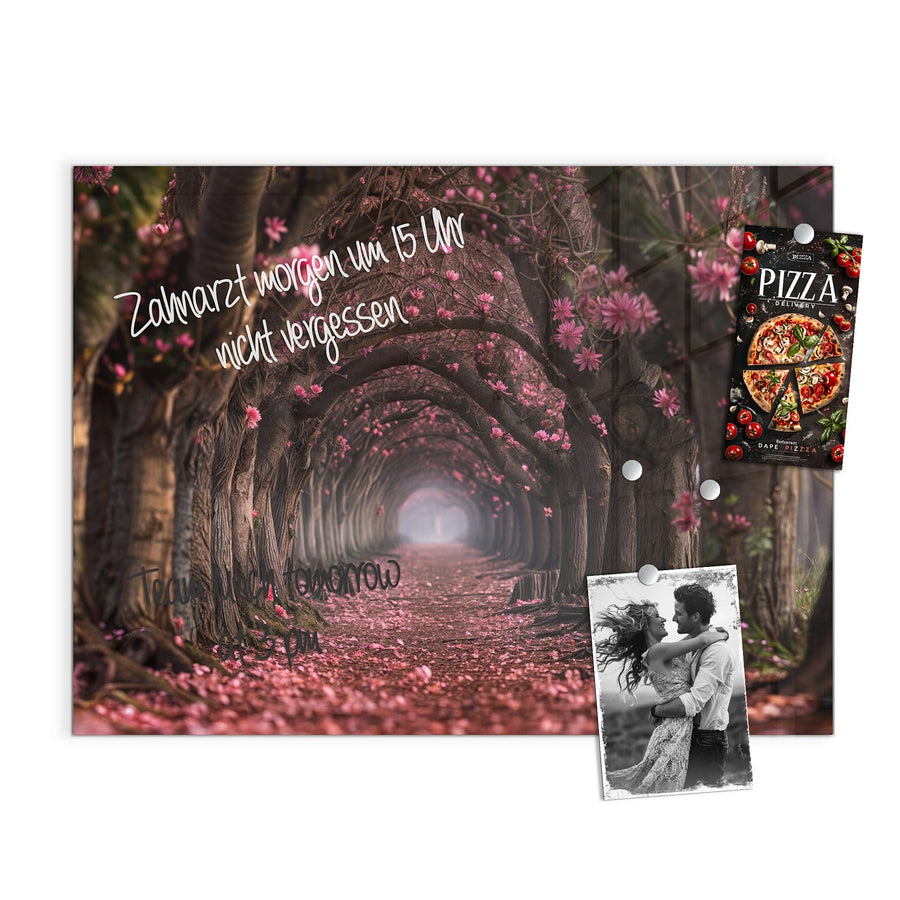 Maße Magnettafel - Rosa Blütentunnel