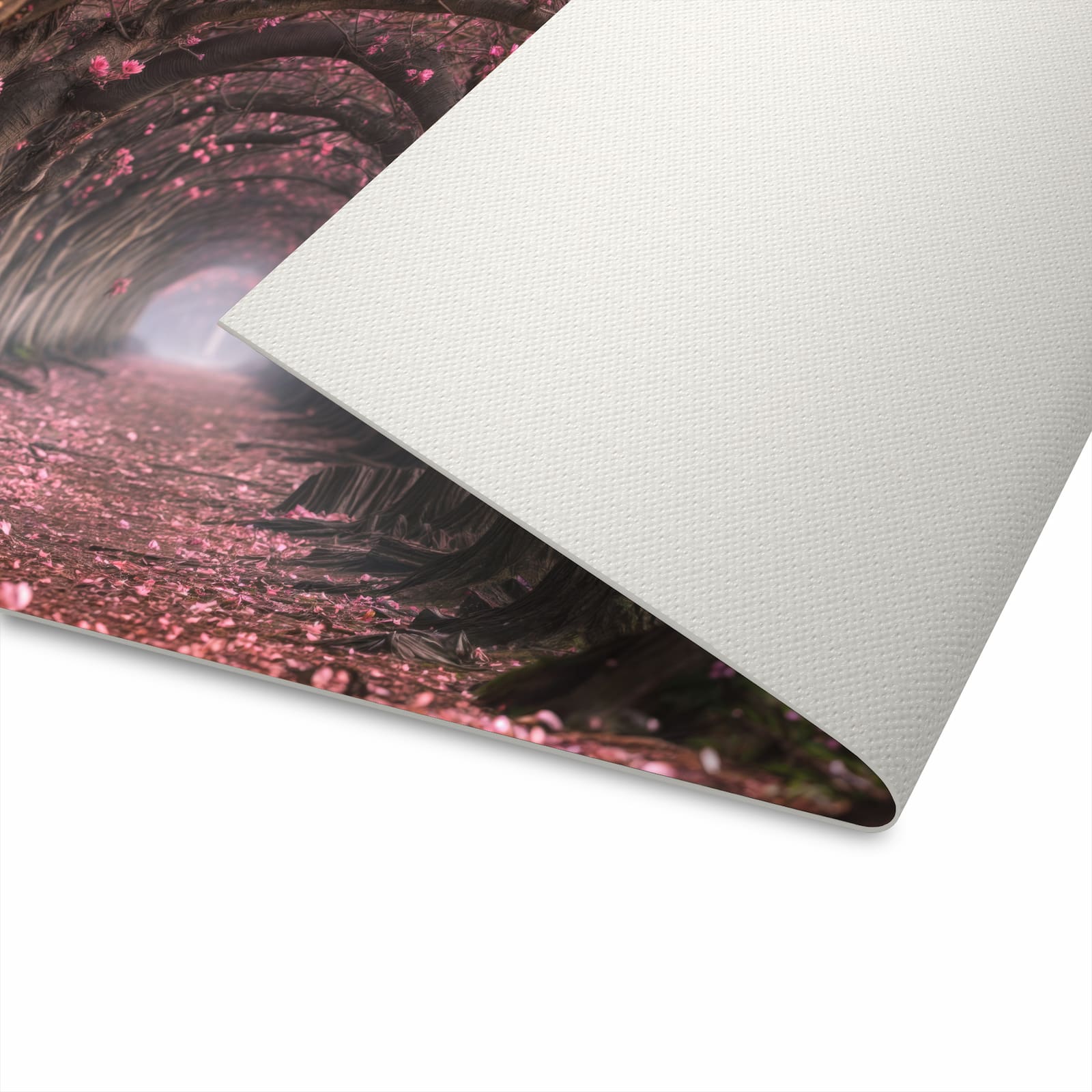 Rutschfester dünner Teppich mit Motiv Blütenweg spart Zeit bei der Küchenreinigung