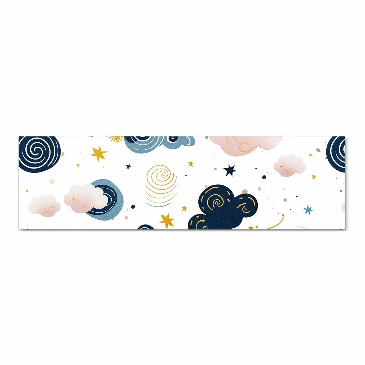 Flacher Küchenläufer mit Motiv Wirbelwolken Design in Frontansicht für die Küche