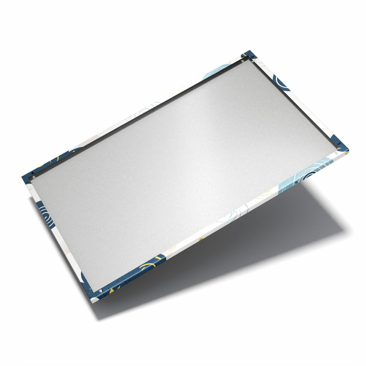 Nur 7 mm – liegt eng an der Wand – Metall Magnettafel - Blaue Wolken und Sterne