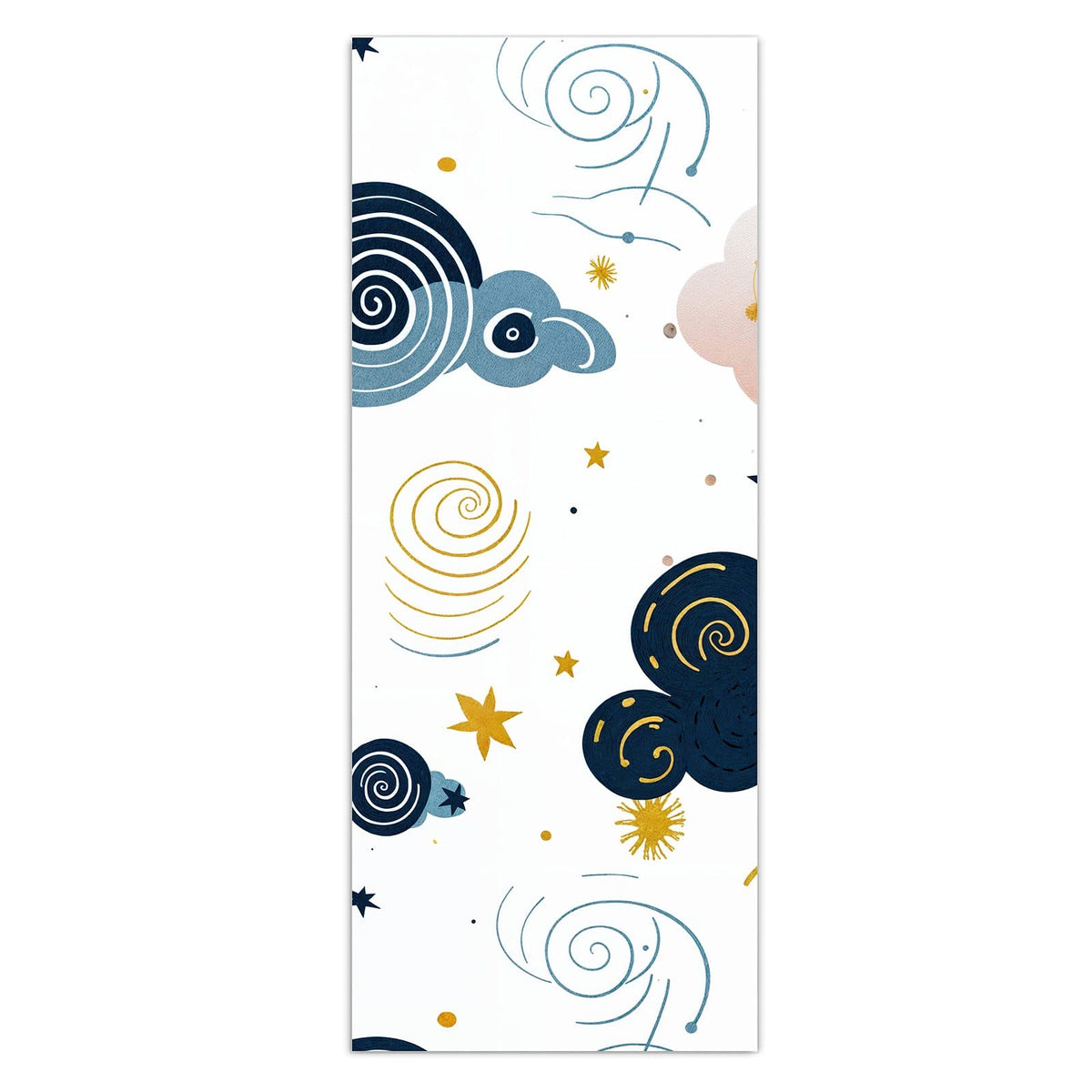Wandbild - Blaue Wolken und Sterne - Hochformat – Blaue Wolken, Spiralen und Sterne