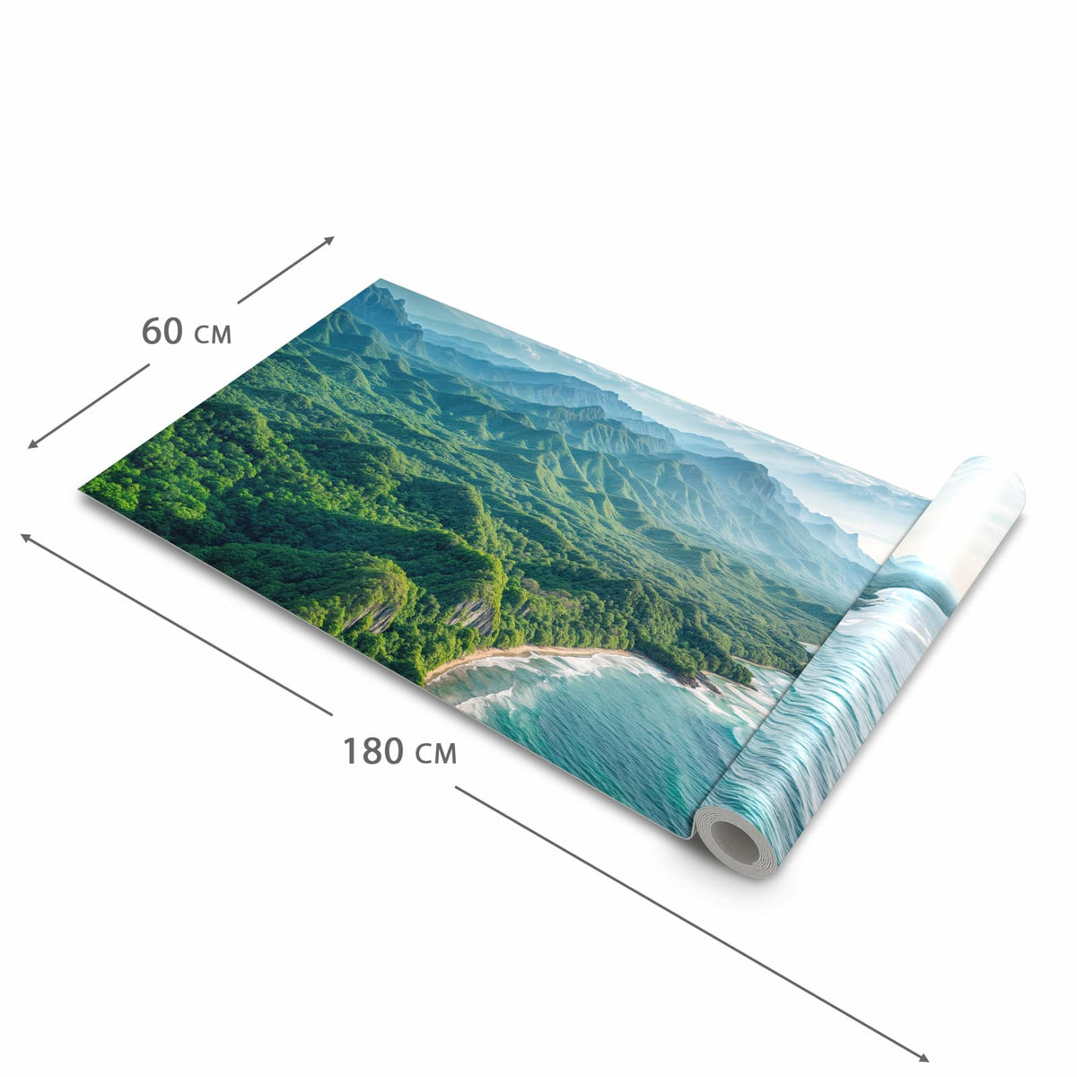 Waschbarer Küchenteppich mit Motiv Küstenlandschaft in der Größe 80x250 cm für Trittkomfort
