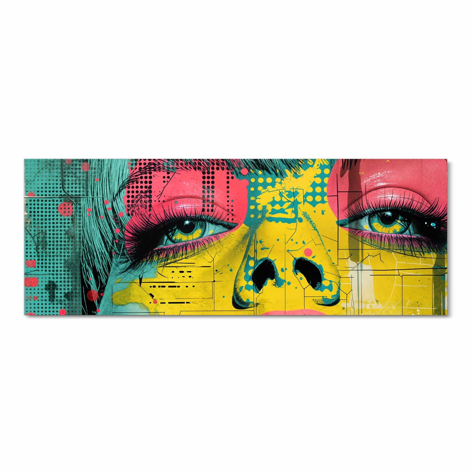 Feuchtigkeitsresistenter Küchenteppich mit Motiv Portrait Pop Art in Frontansicht