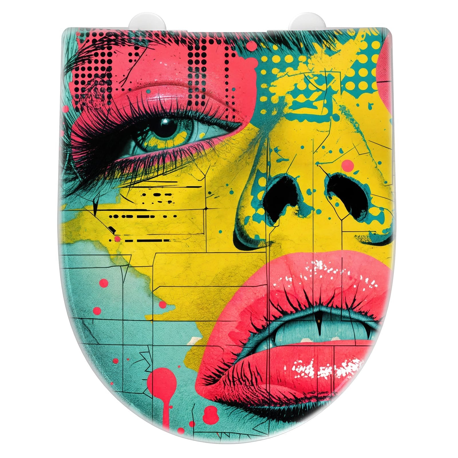 WC-Sitz mit Absenkautomatik Portrait Pop Art