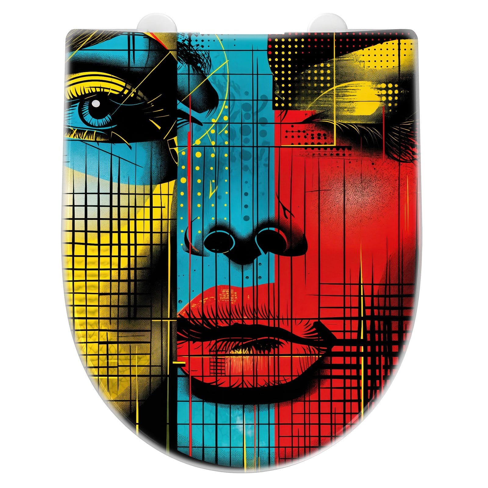WC-Sitz mit Absenkautomatik Pop Art Gesichter