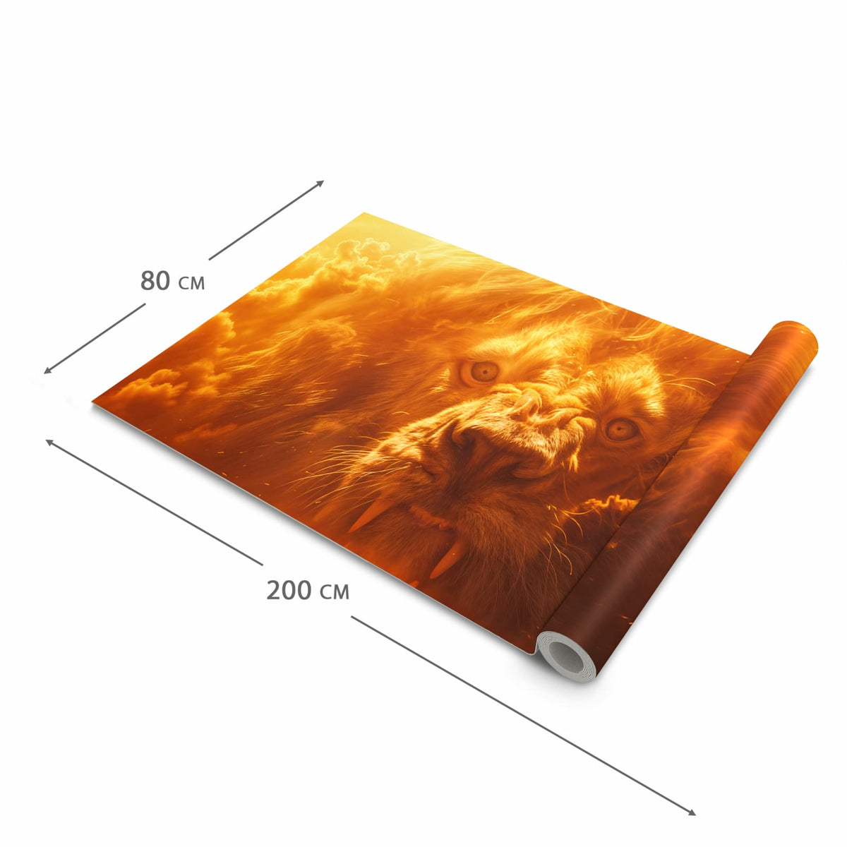 Pflegeleichter waschbarer Küchenläufer mit Motiv Abenteuerlich Löwe in der Grösse 80x200 cm