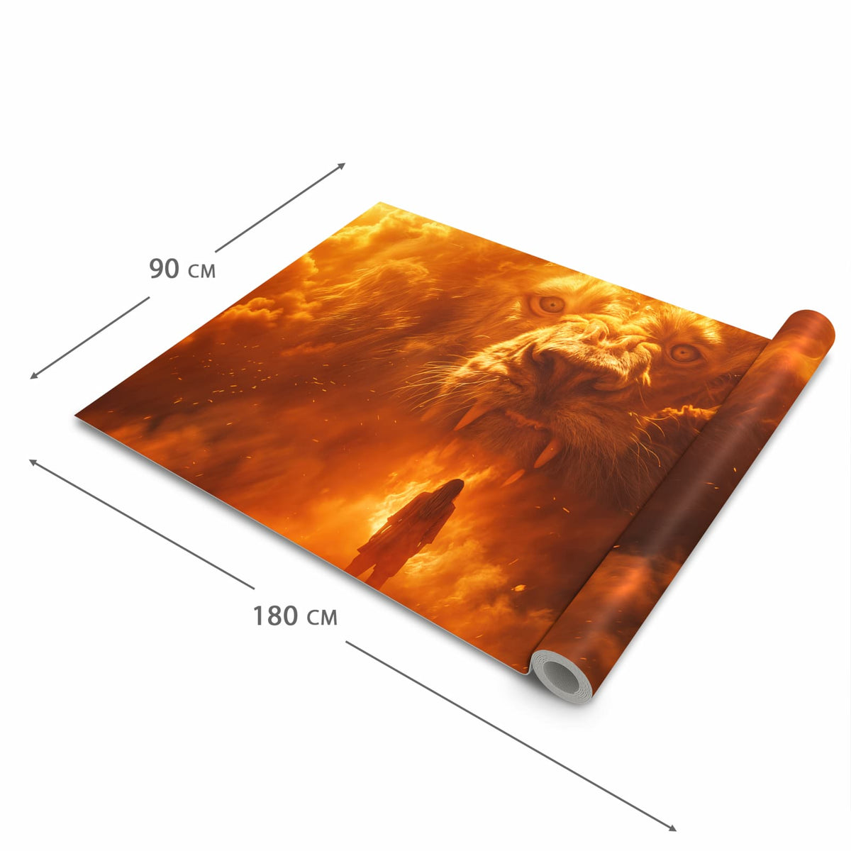 Waschbarer Küchenläufer mit Motiv Abenteuerlich Löwe in der Grösse 80x200 cm für angenehme Haptik