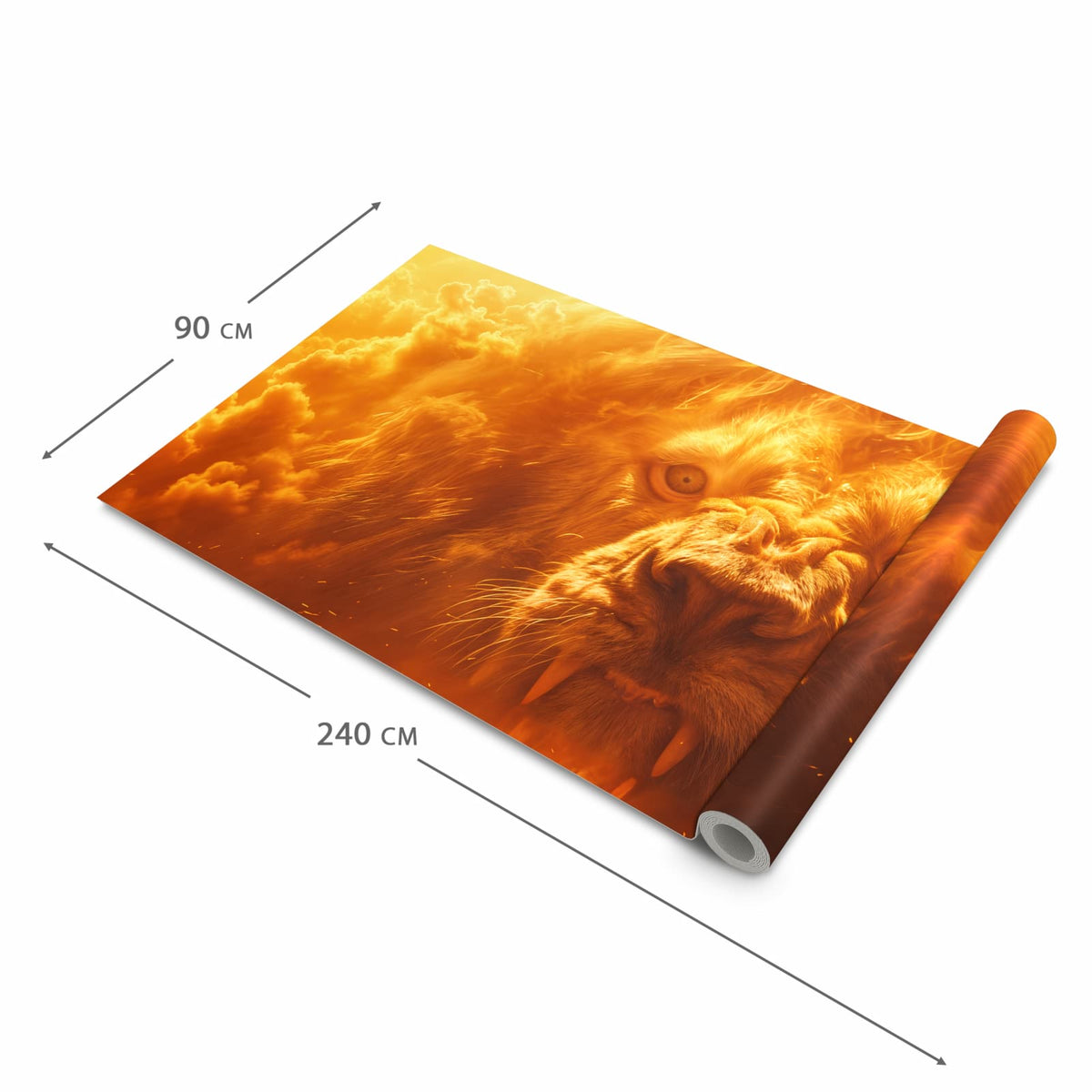 Hygienischer moderner Küchenläufer mit Motiv Abenteuerlich Löwe in der Grösse 80x200 cm