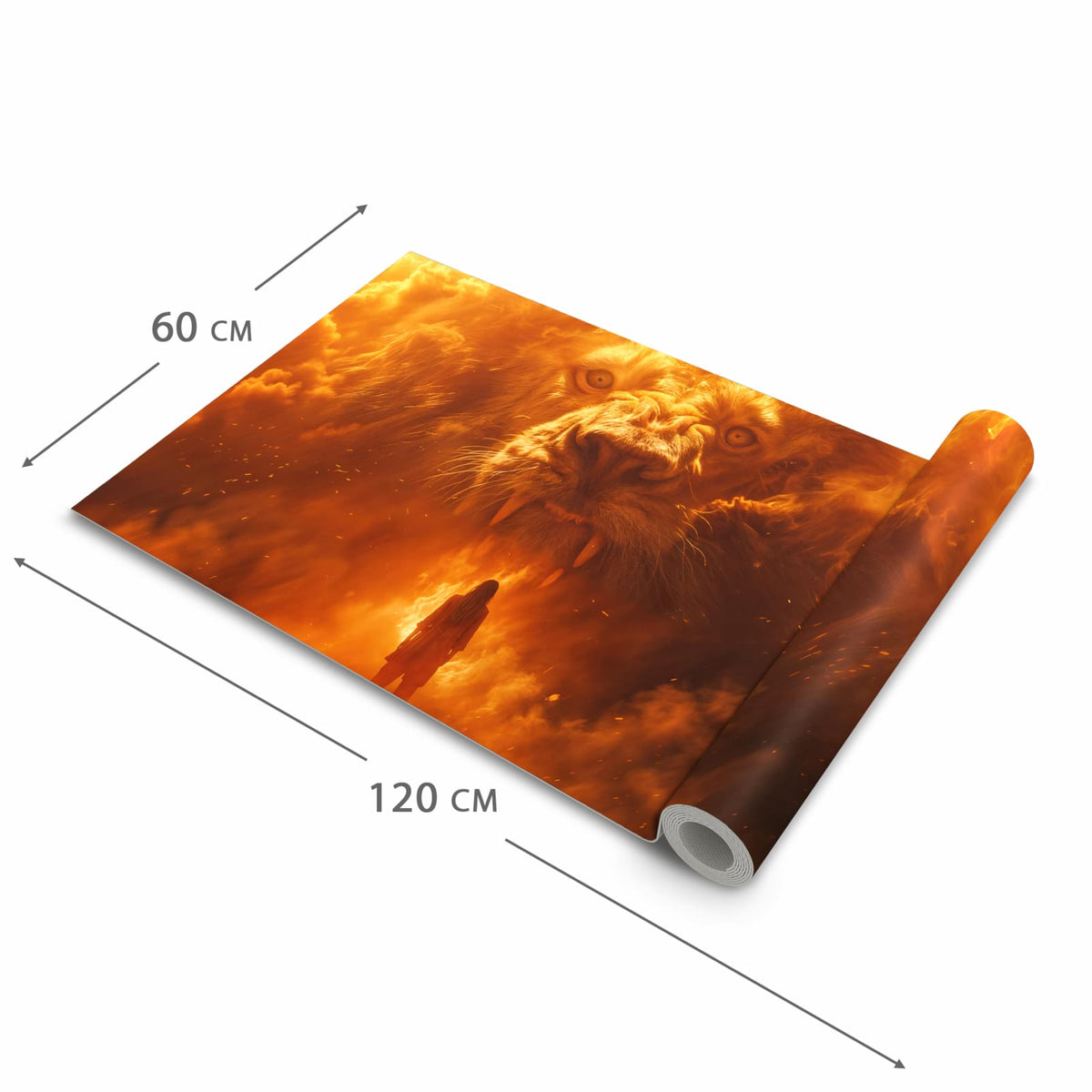 Waschbarer Küchenteppich mit Motiv Abenteuerlich Löwe in der Grösse 80x200 cm für Trittkomfort