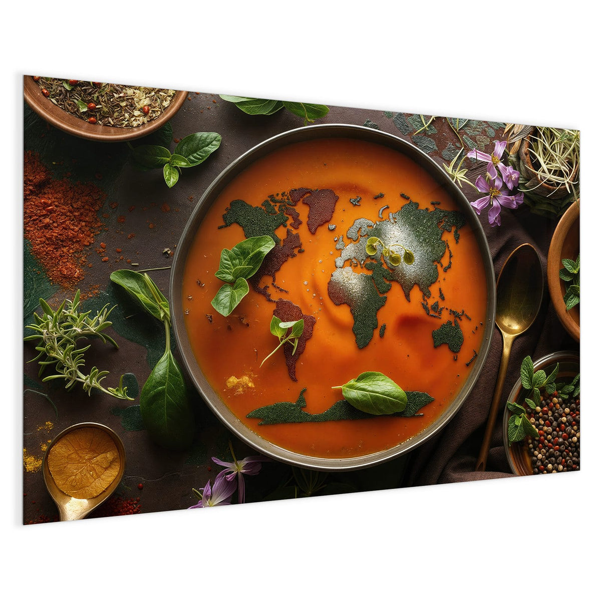 4 mm Glas statt lackiertem Blech – Magnettafel - Suppe mit Weltkarte