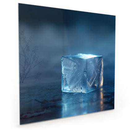 Küchenrückwand mit dem Motiv Blauer Eiswürfel