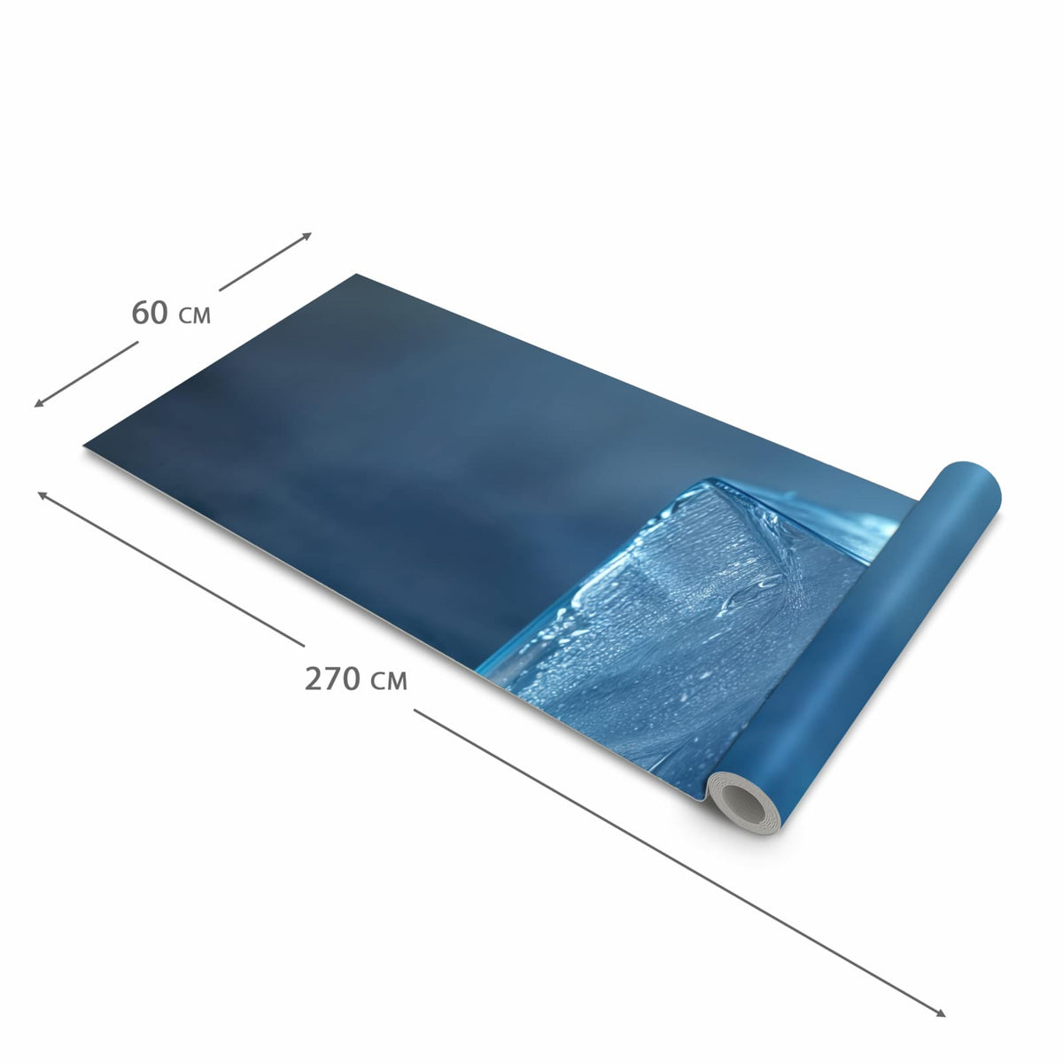 Pflegeleichter waschbarer Küchenteppich mit Motiv Eiswürfel in der Grösse 90x240 cm