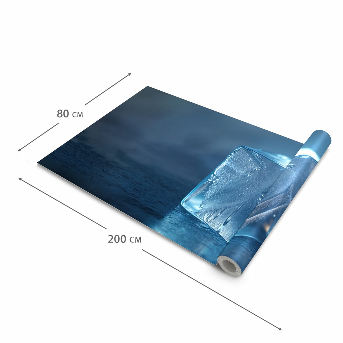 Pflegeleichter rutschfester Küchenteppich mit Motiv Eiswürfel in der Grösse 90x240 cm
