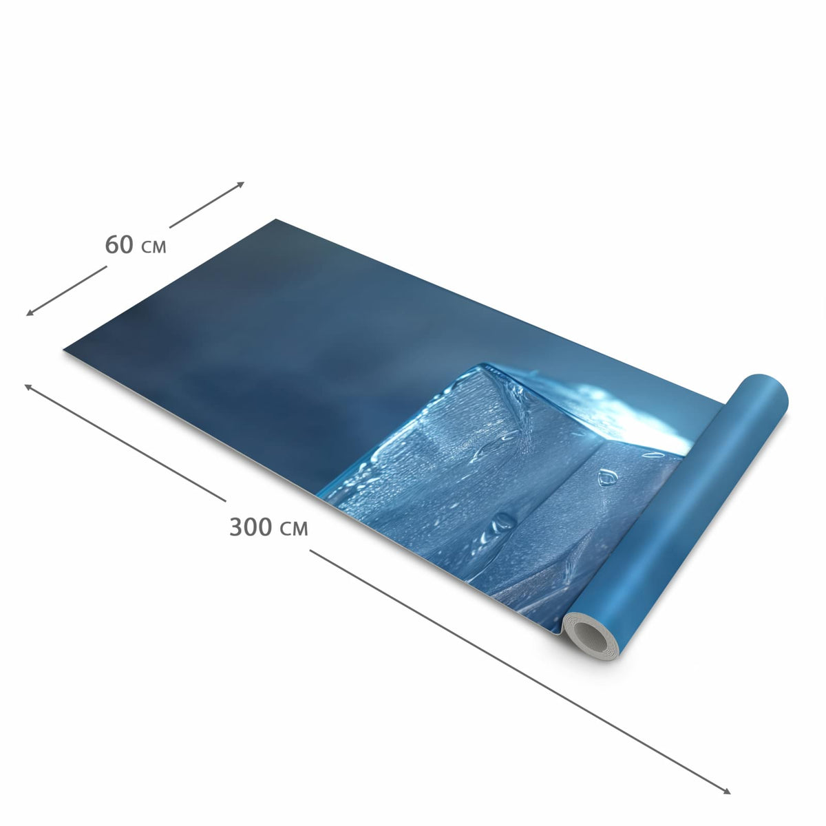 Komfortabler Teppich für Esszimmer mit Motiv Eiswürfel in der Größe 90x240 cm