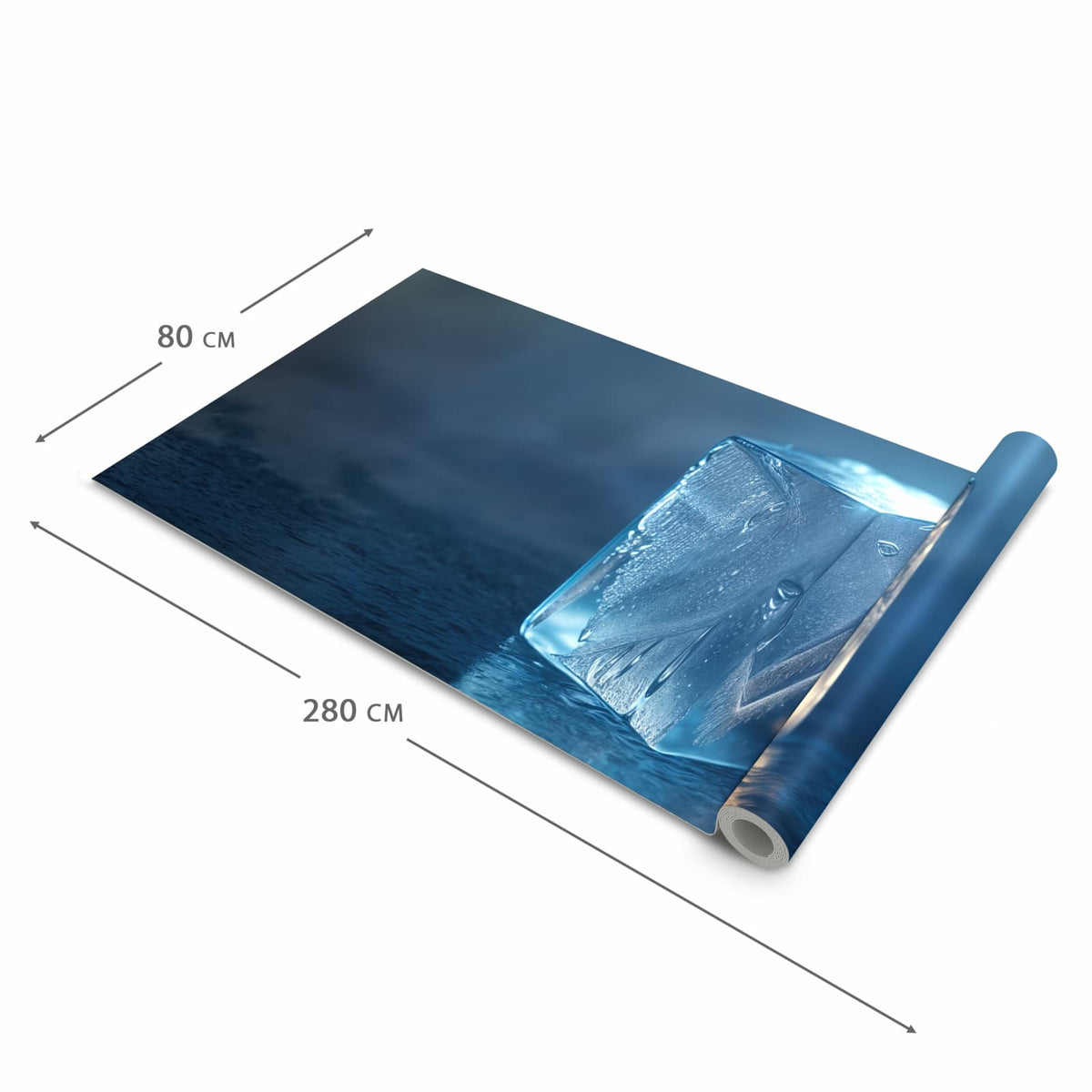 Hygienischer Bodenläufer Teppich mit Motiv Eiswürfel in der Grösse 90x240 cm