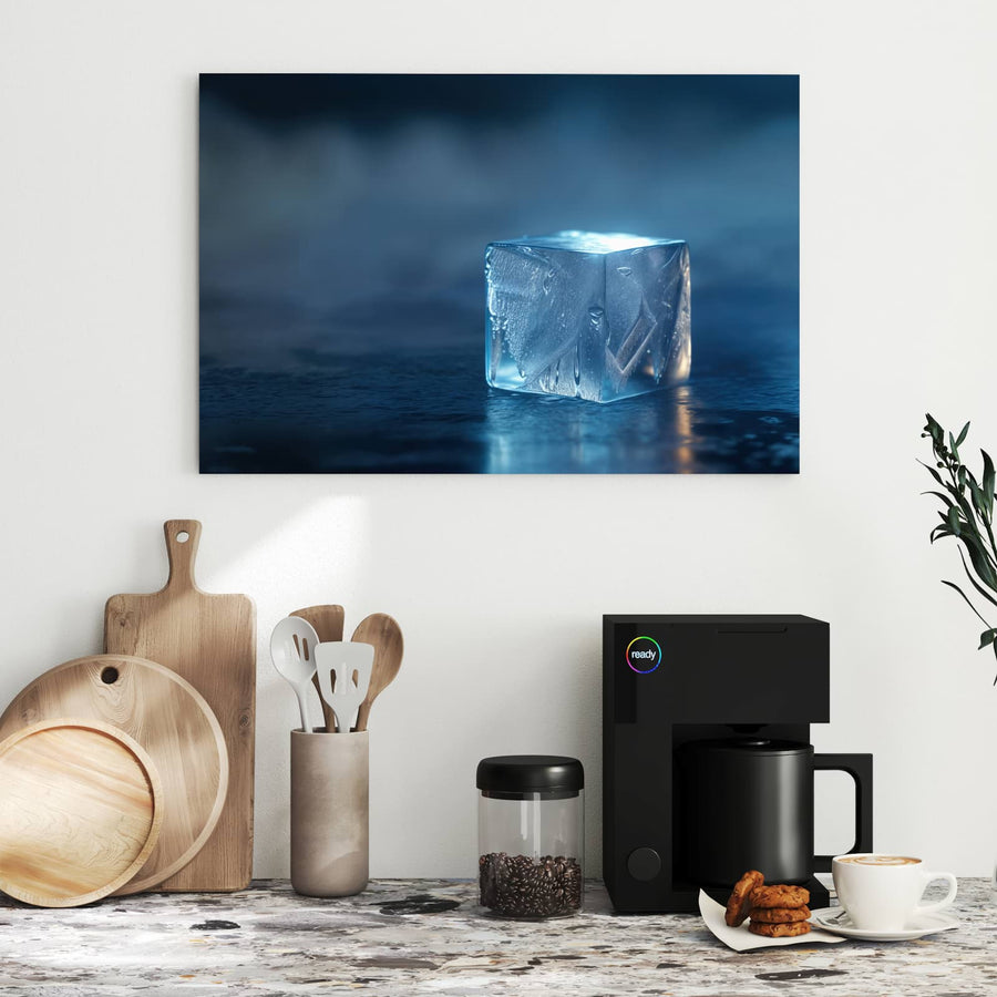 Maße Metall Magnettafel - Blauer Eiswürfel