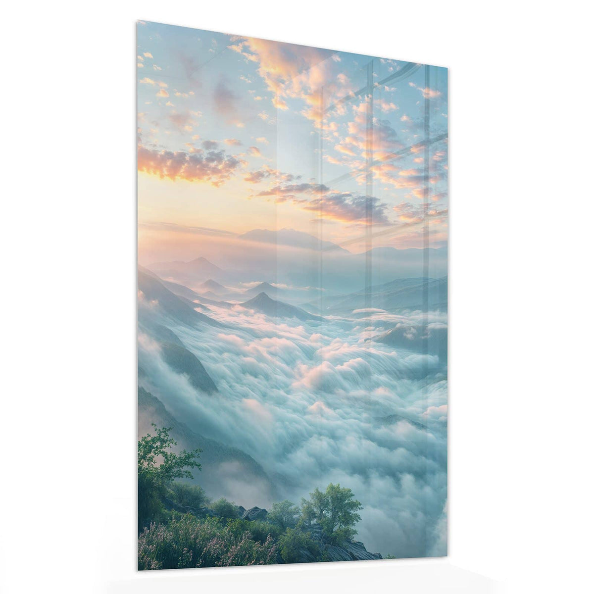 11 Größen – von 30 × 60 bis 60 × 150 cm – Wandbild - Wolkenmeer am Morgen - Hochformat
