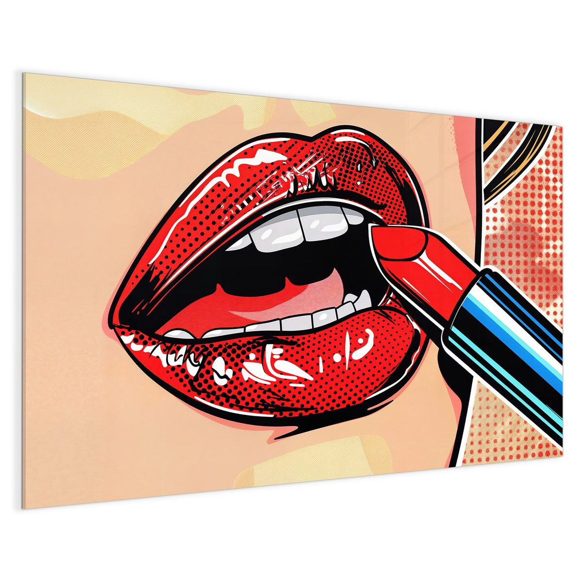 4 mm Glas statt lackiertem Blech – Magnettafel - Roter Lippenstift