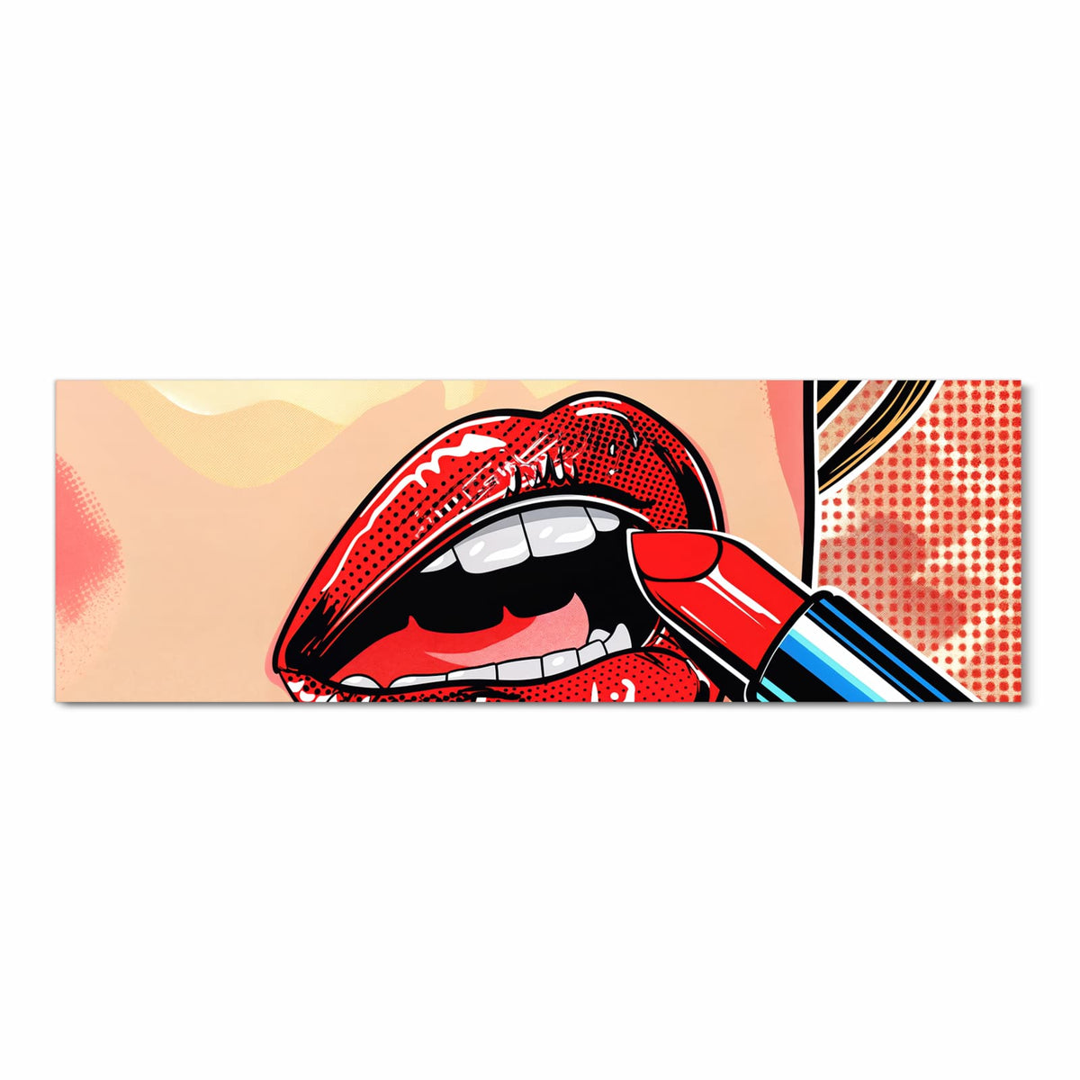 Strapazierfähiger waschbarer Küchenläufer mit Motiv Lippenstift Kunst in Frontansicht