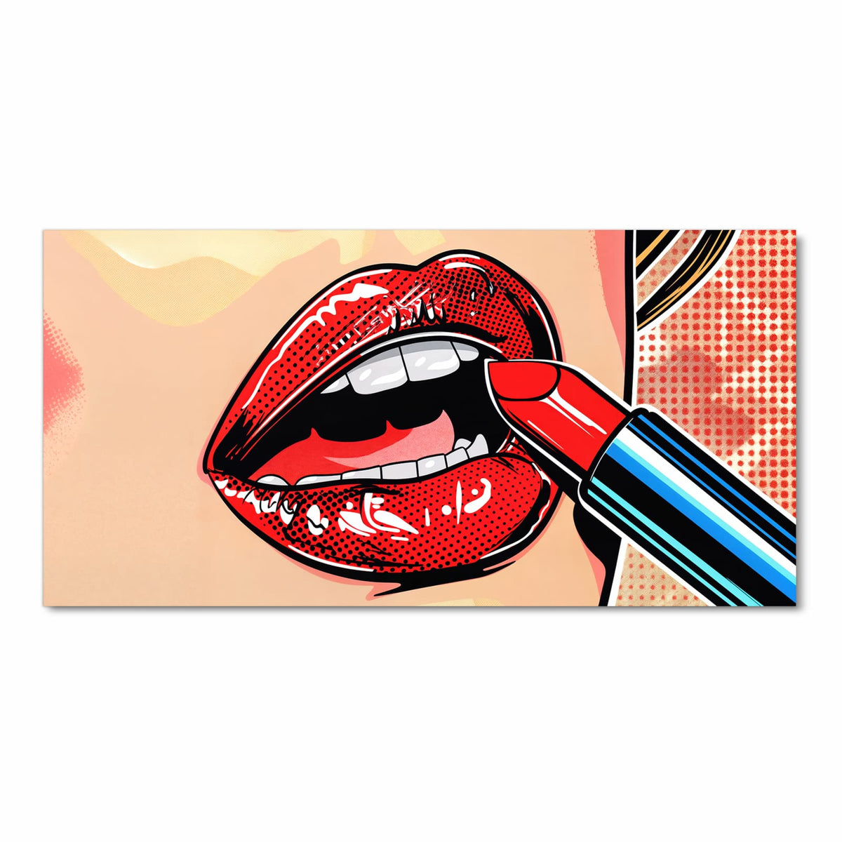 Küchenläufer mit Motiv Lippenstift Kunst in Frontansicht für angenehme Haptik