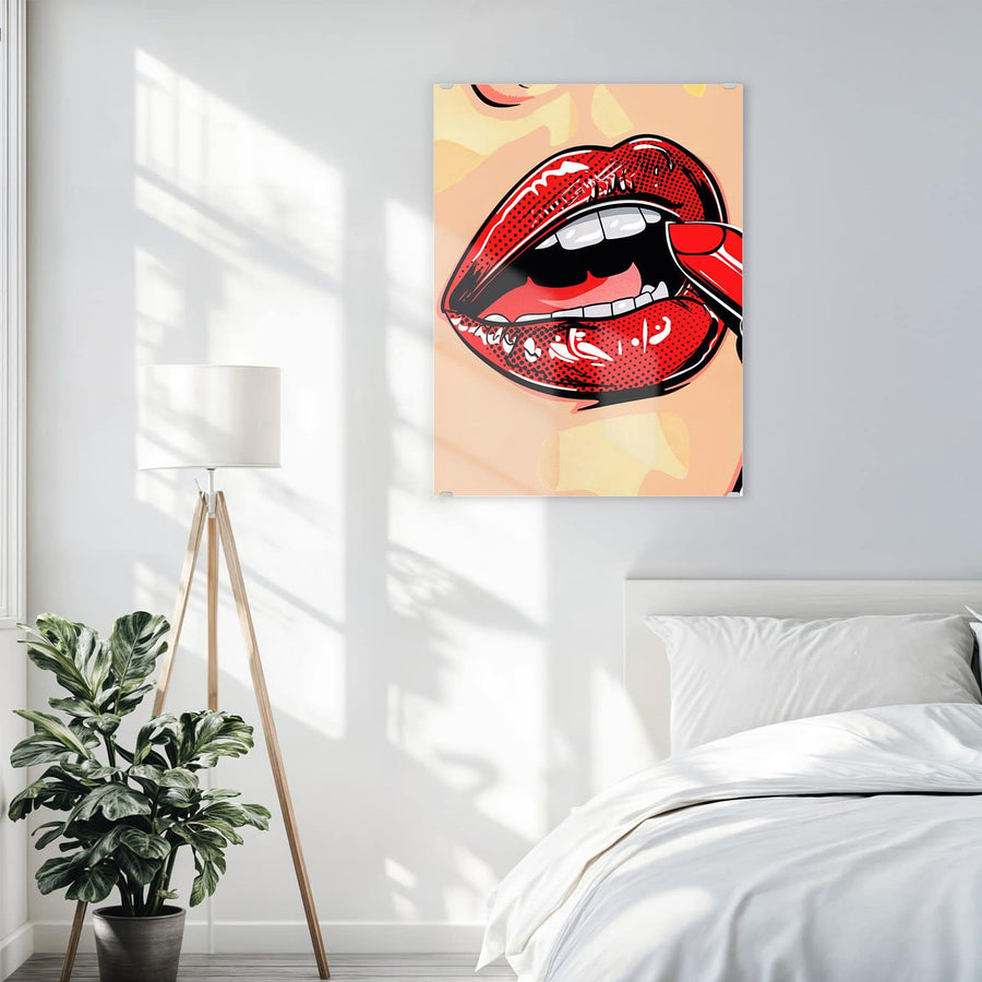 Maße Wandbild - Roter Lippenstift - Hochformat