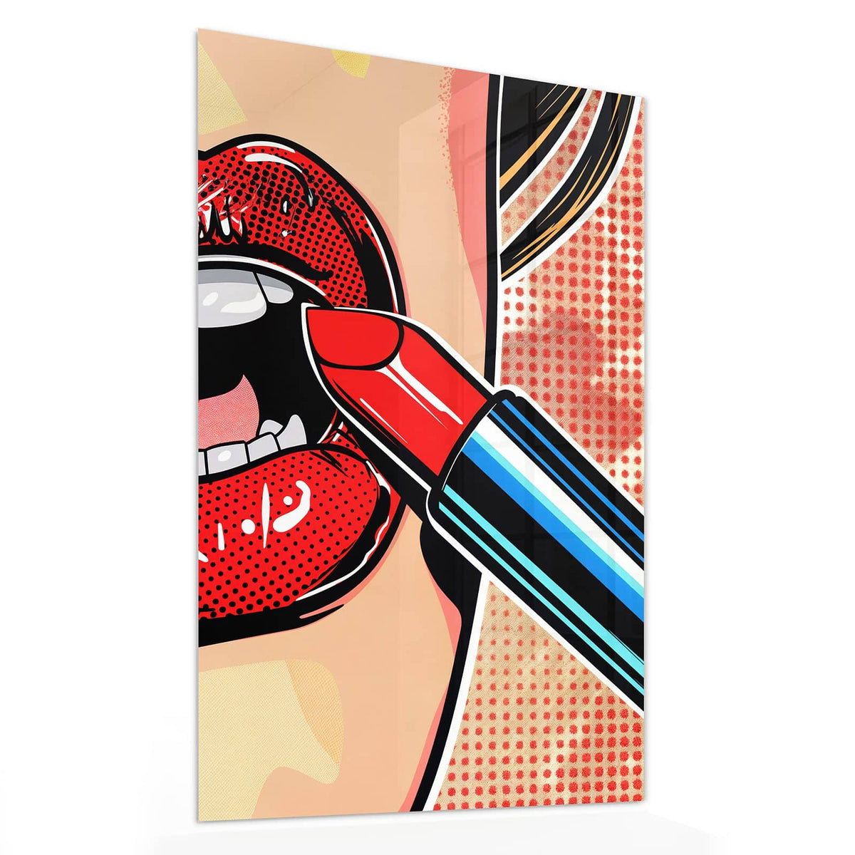 11 Größen – von 30 × 60 bis 60 × 150 cm – Wandbild - Roter Lippenstift - Hochformat