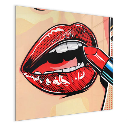 Magnettafel mit dem Motiv Roter Lippenstift