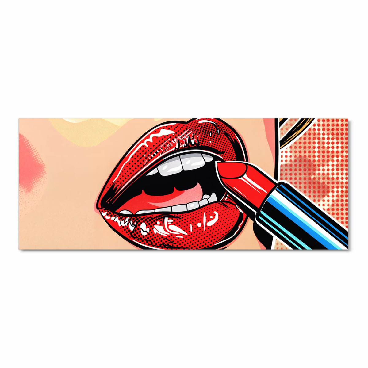Hygienischer Küchenläufer mit Motiv Lippenstift Kunst in Frontansicht - waschbar für die Küche