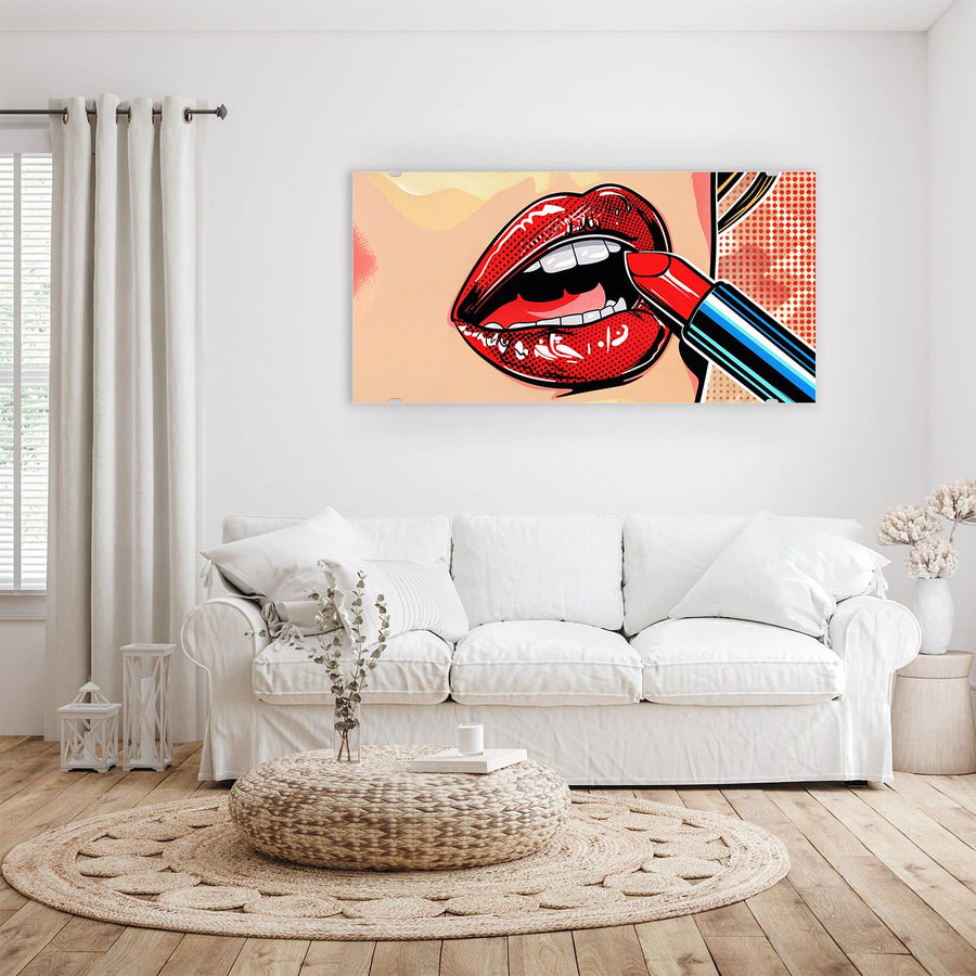 Maße Wandbild - Roter Lippenstift - Querformat