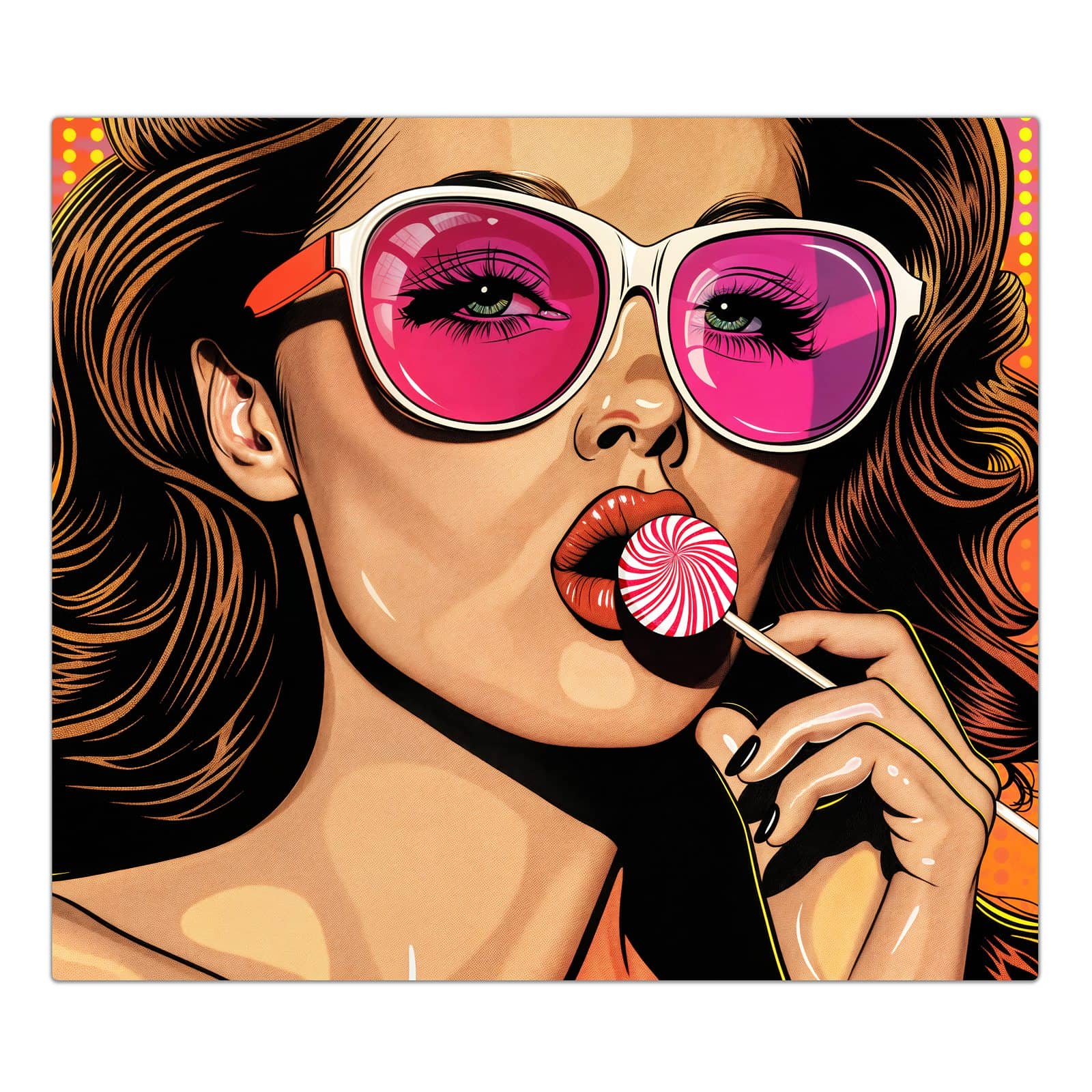 1-teilige Herdabdeckplatten aus Glas mit Mit und Frau-Motiv in der Frontansicht #grösse_1-Teilig (60x52cm)