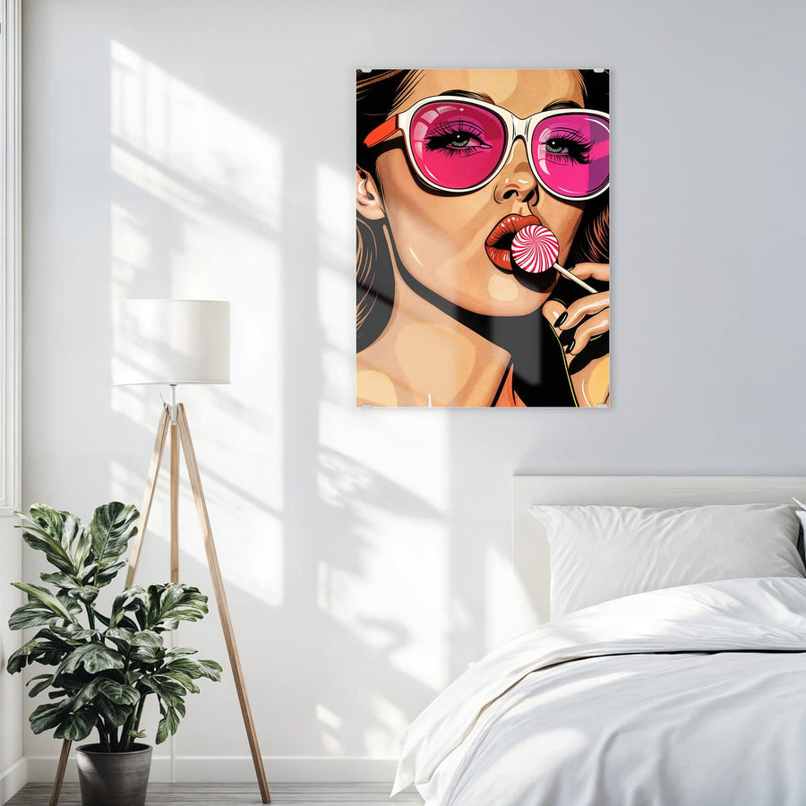 Maße Wandbild - Pinke Sonnenbrille - Hochformat