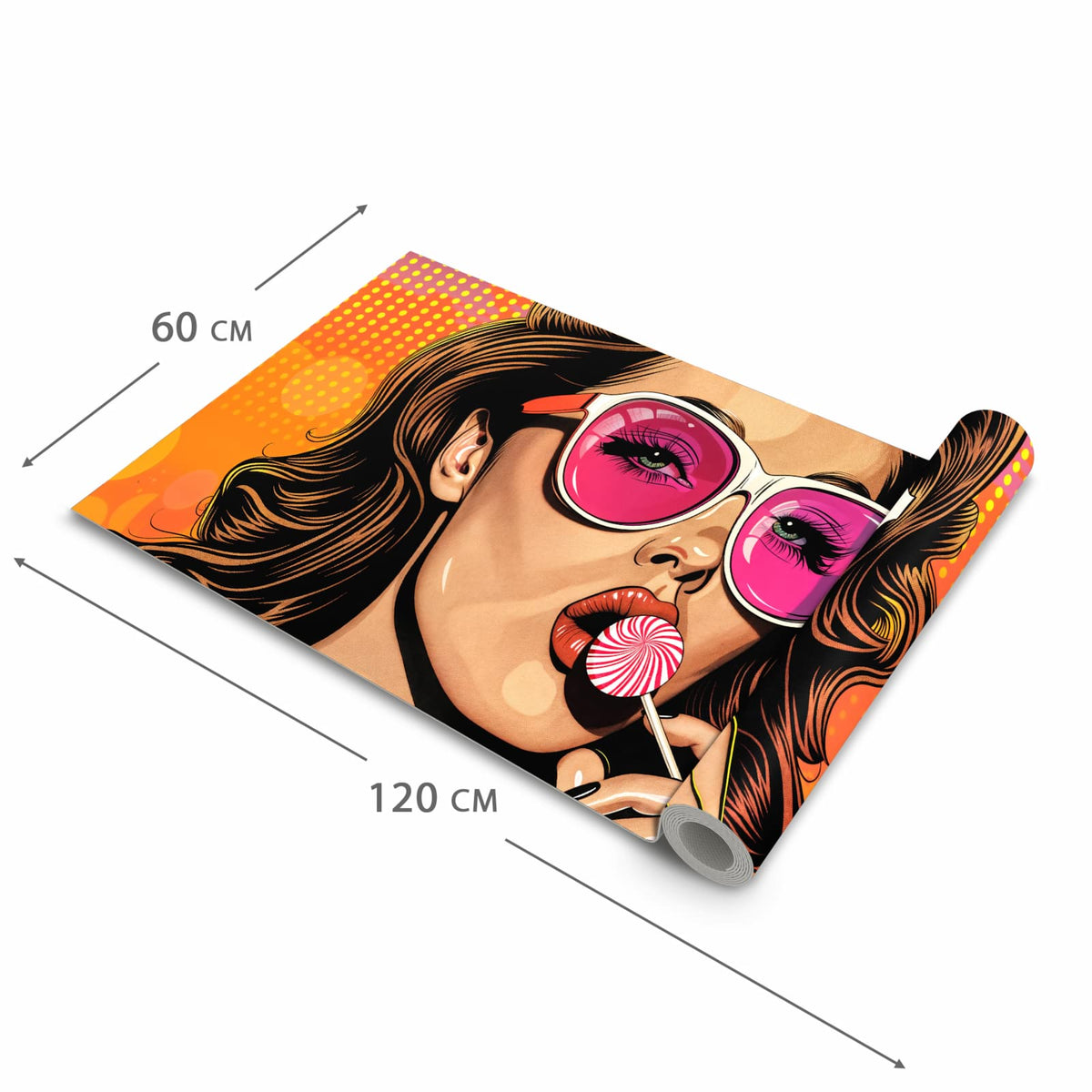 Farbbeständiger Teppich für Küche mit Motiv Mit und Frau in der Grösse 60x270 cm