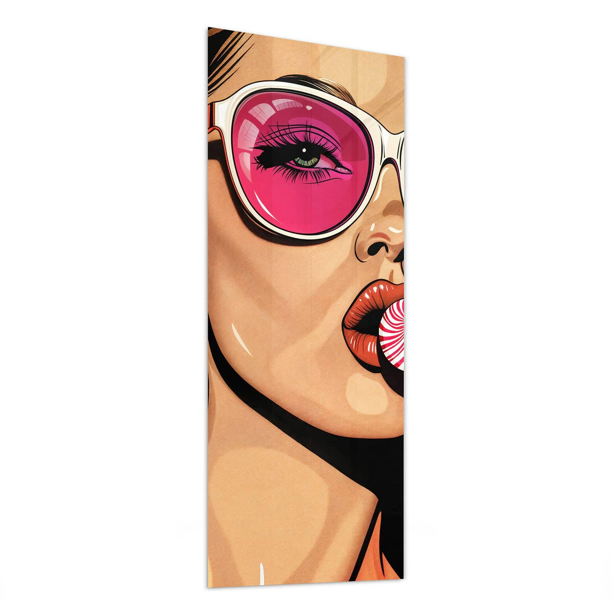 Wandbild aus Glas Pinke Sonnenbrille schräg von der Seite, 4 mm starkes Echtglas