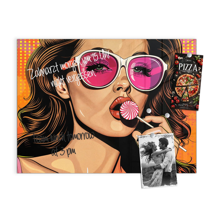 Maße Magnettafel - Pinke Sonnenbrille