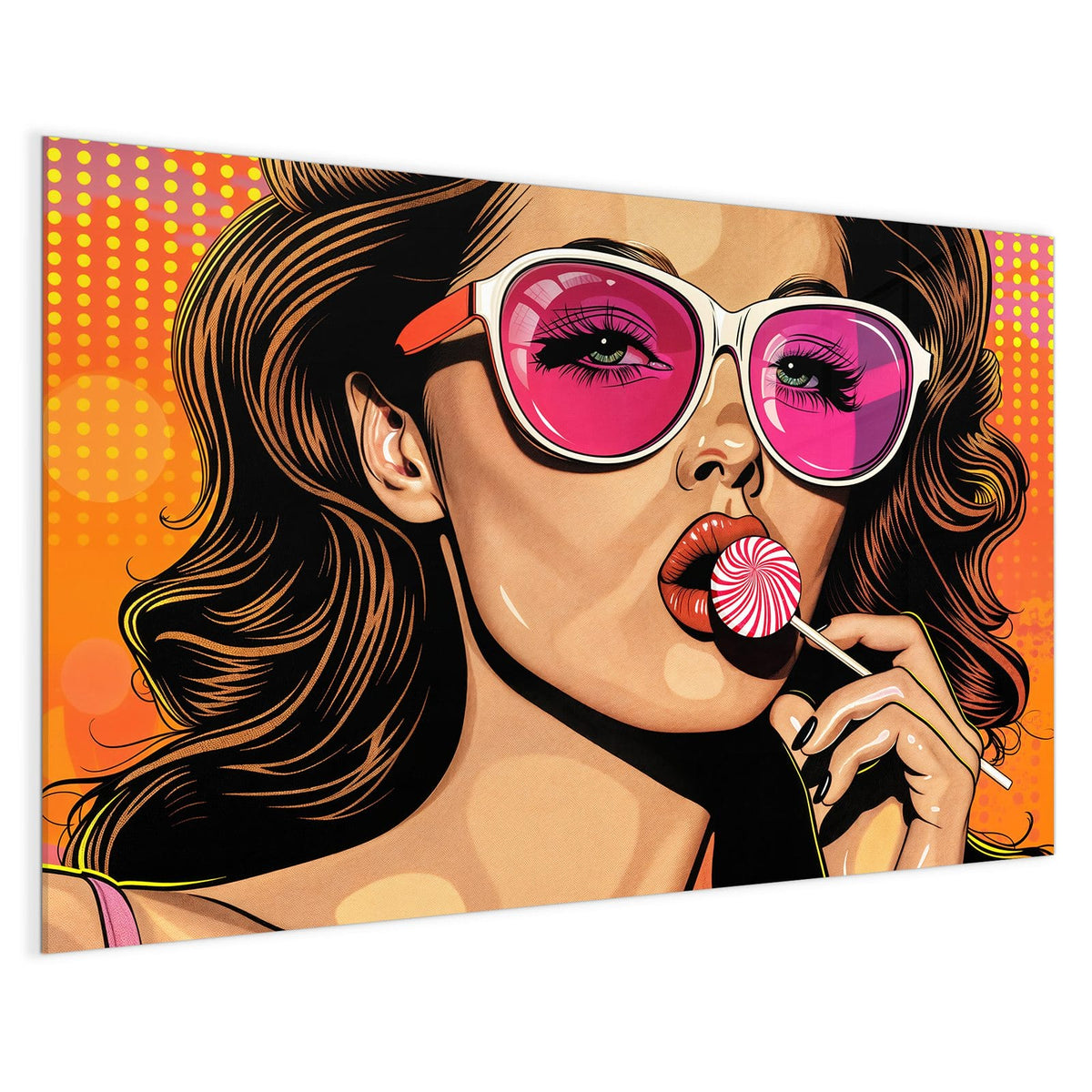 4 mm Glas statt lackiertem Blech – Magnettafel - Pinke Sonnenbrille