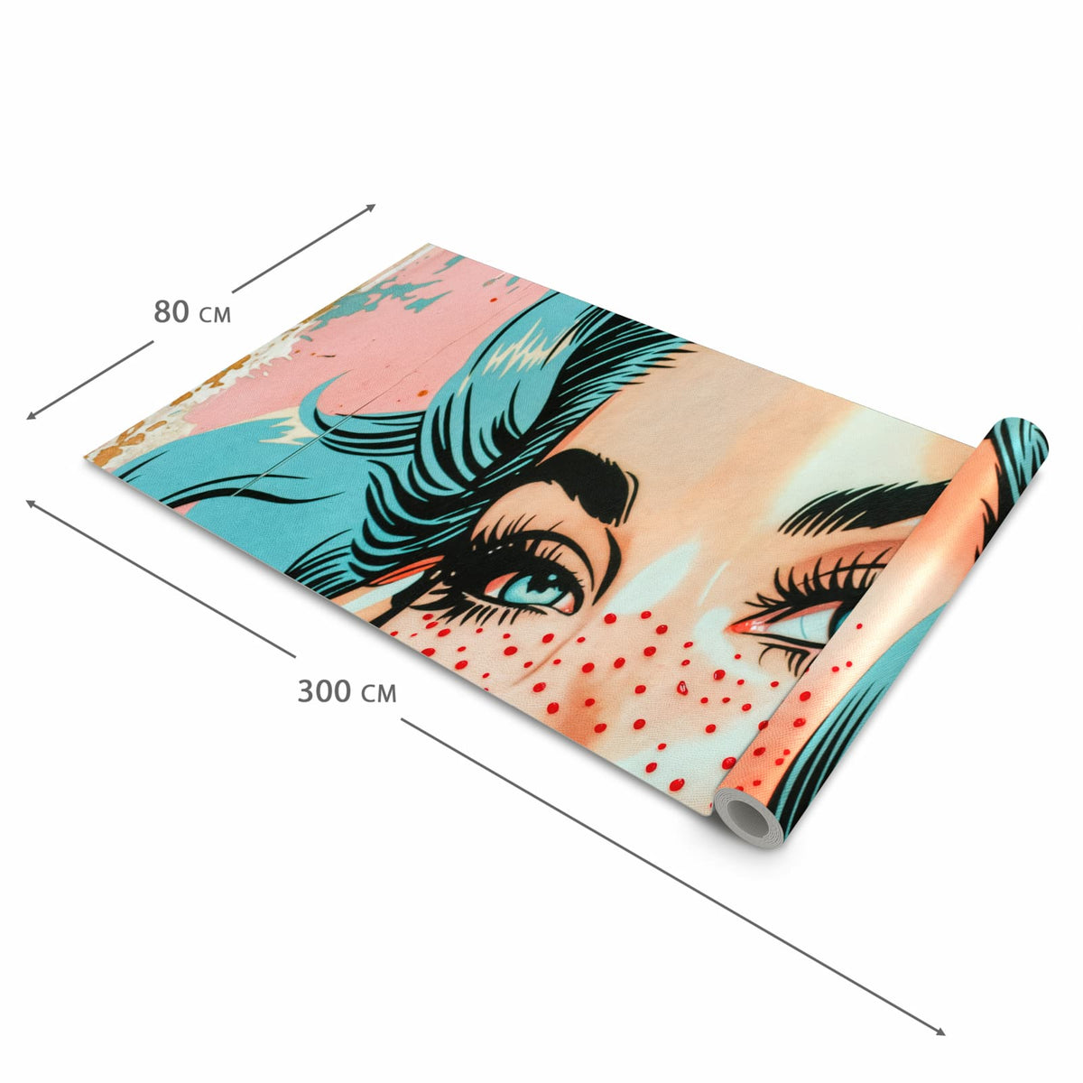 Abwaschbarer Küchenteppich mit Motiv Pop Art Porträt in der Größe 60x270 cm schützt den Boden