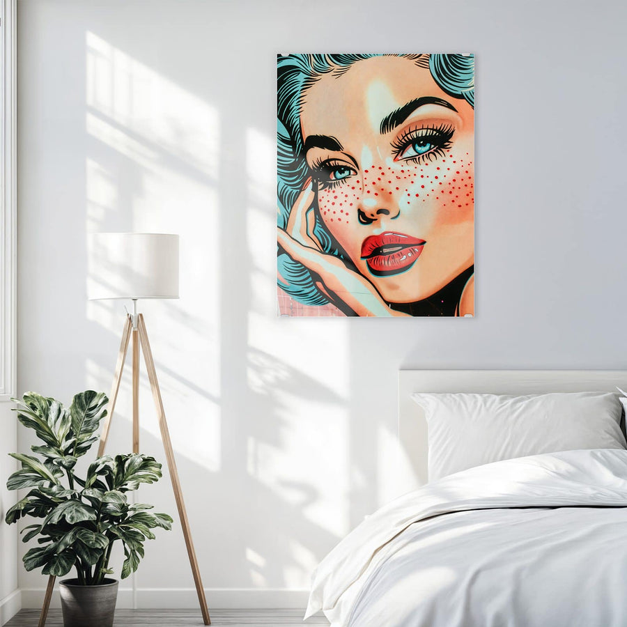 Maße Wandbild - Frau mit Sommersprossen - Hochformat