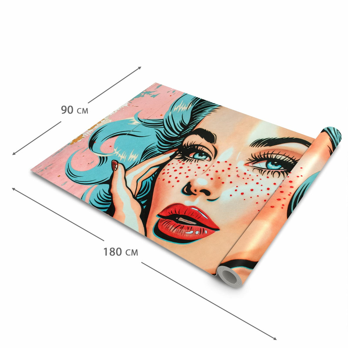 Ordnungsschaffender Küchenteppich mit Motiv Pop Art Porträt in der Grösse 60x270 cm