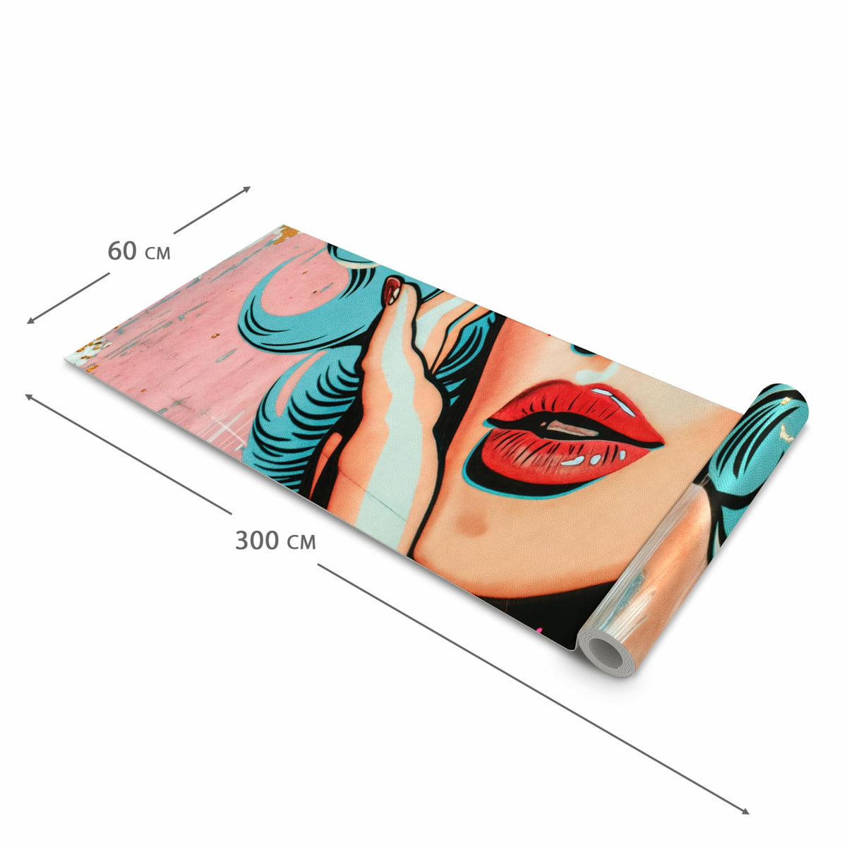 Strapazierfähiger moderner Küchenläufer mit Motiv Pop Art Porträt in der Größe 60x270 cm