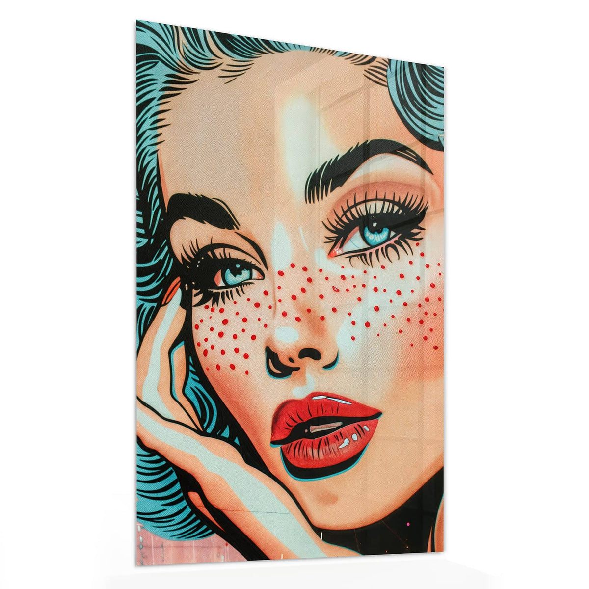 11 Größen – von 30 × 60 bis 60 × 150 cm – Wandbild - Frau mit Sommersprossen - Hochformat