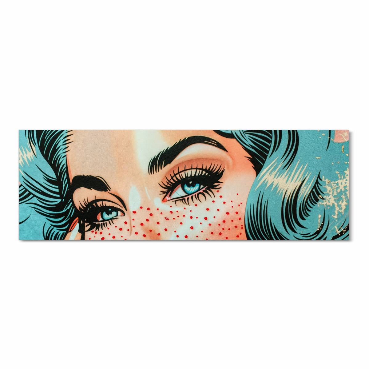 Waschbarer Küchenläufer mit Motiv Pop Art Porträt in Frontansicht für Ordnung