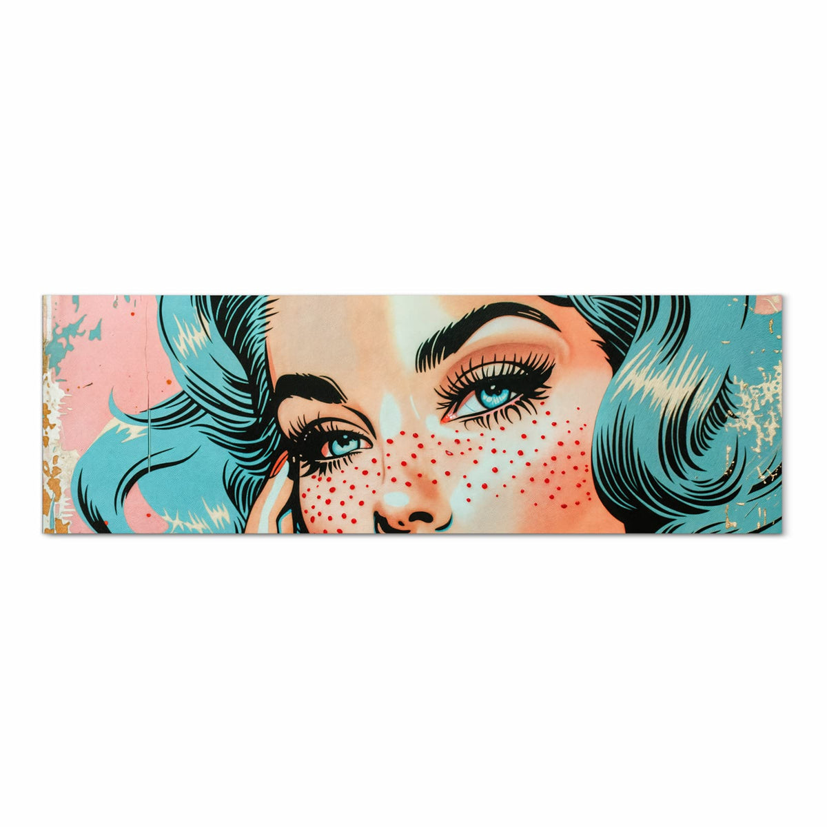 Zeitsparender Küchenteppich mit Motiv Pop Art Porträt in Frontansicht