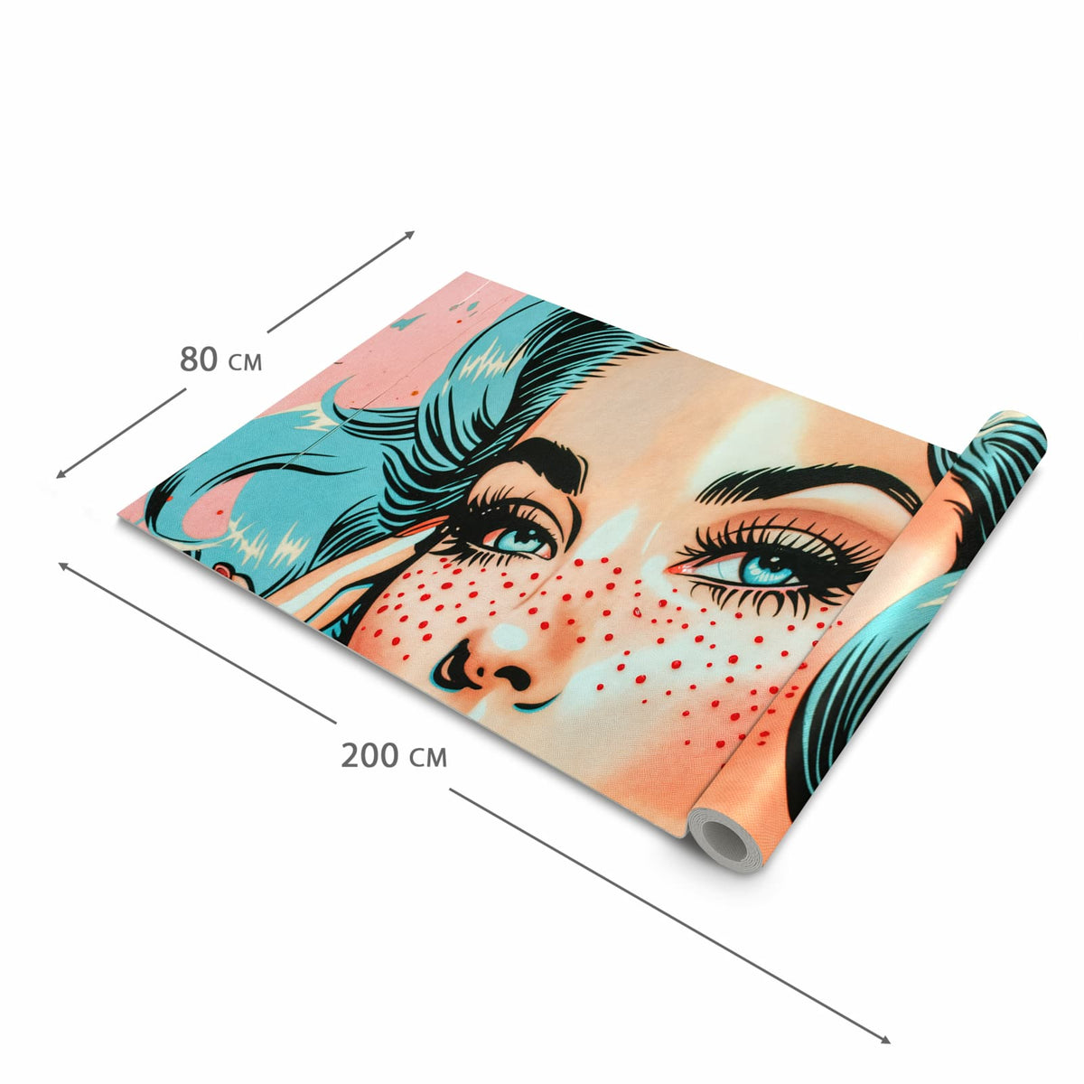 Langlebiger waschbarer Küchenläufer mit Motiv Pop Art Porträt in der Grösse 60x270 cm