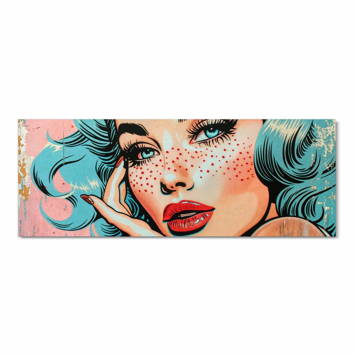 UV-beständiger Teppich für die Küche mit Motiv Pop Art Porträt in Frontansicht